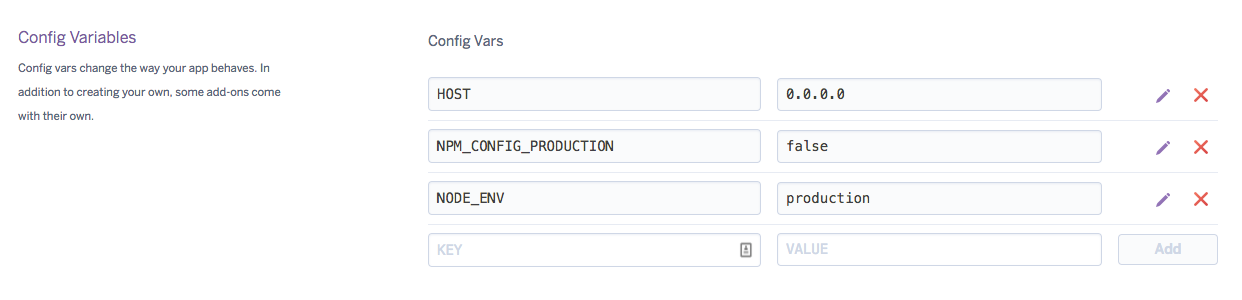 nuxt 在 Heroku 的配置变量